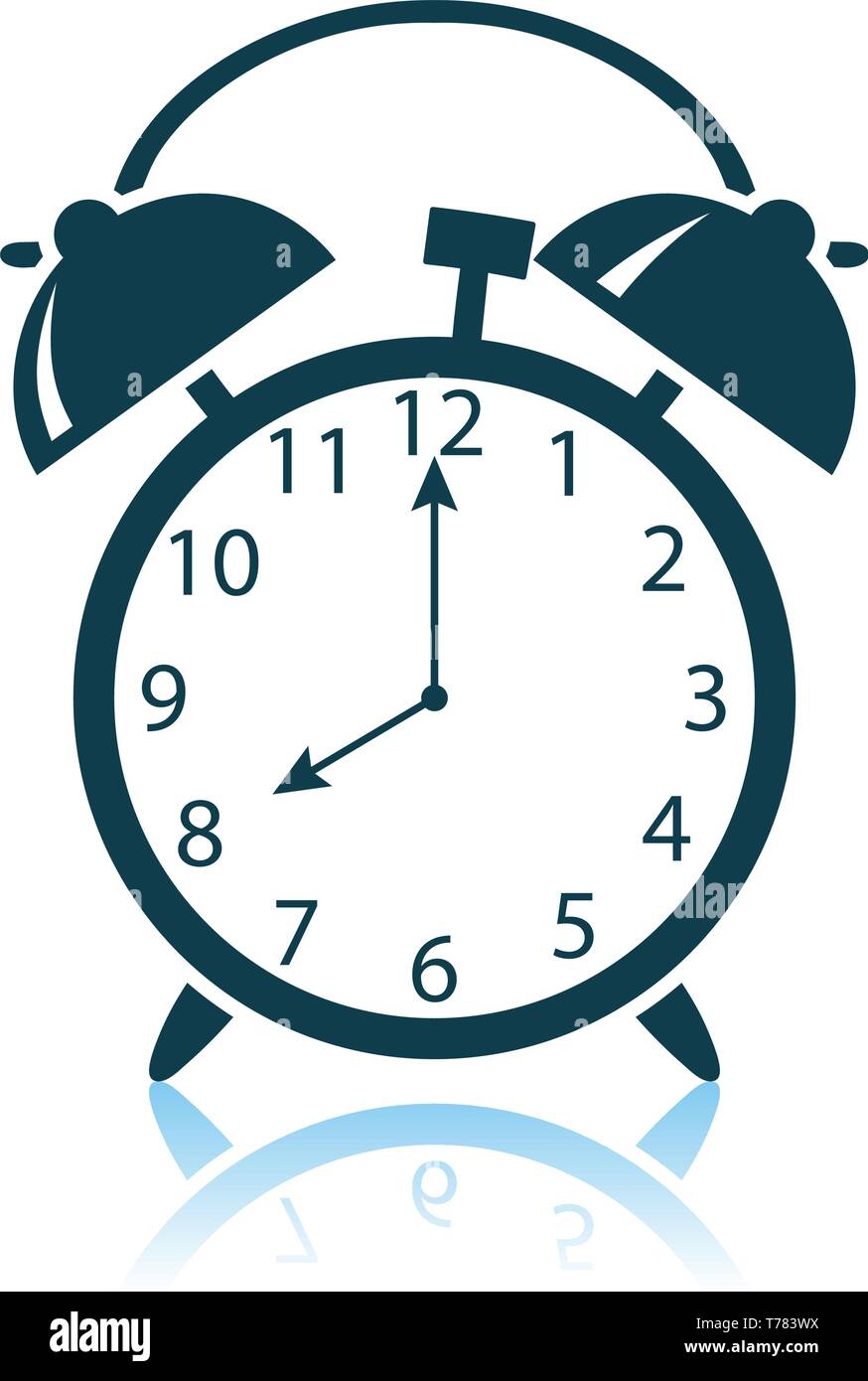 Alarm Clock Icon. Shadow Reflection Design. Vector Illustration Stock ...