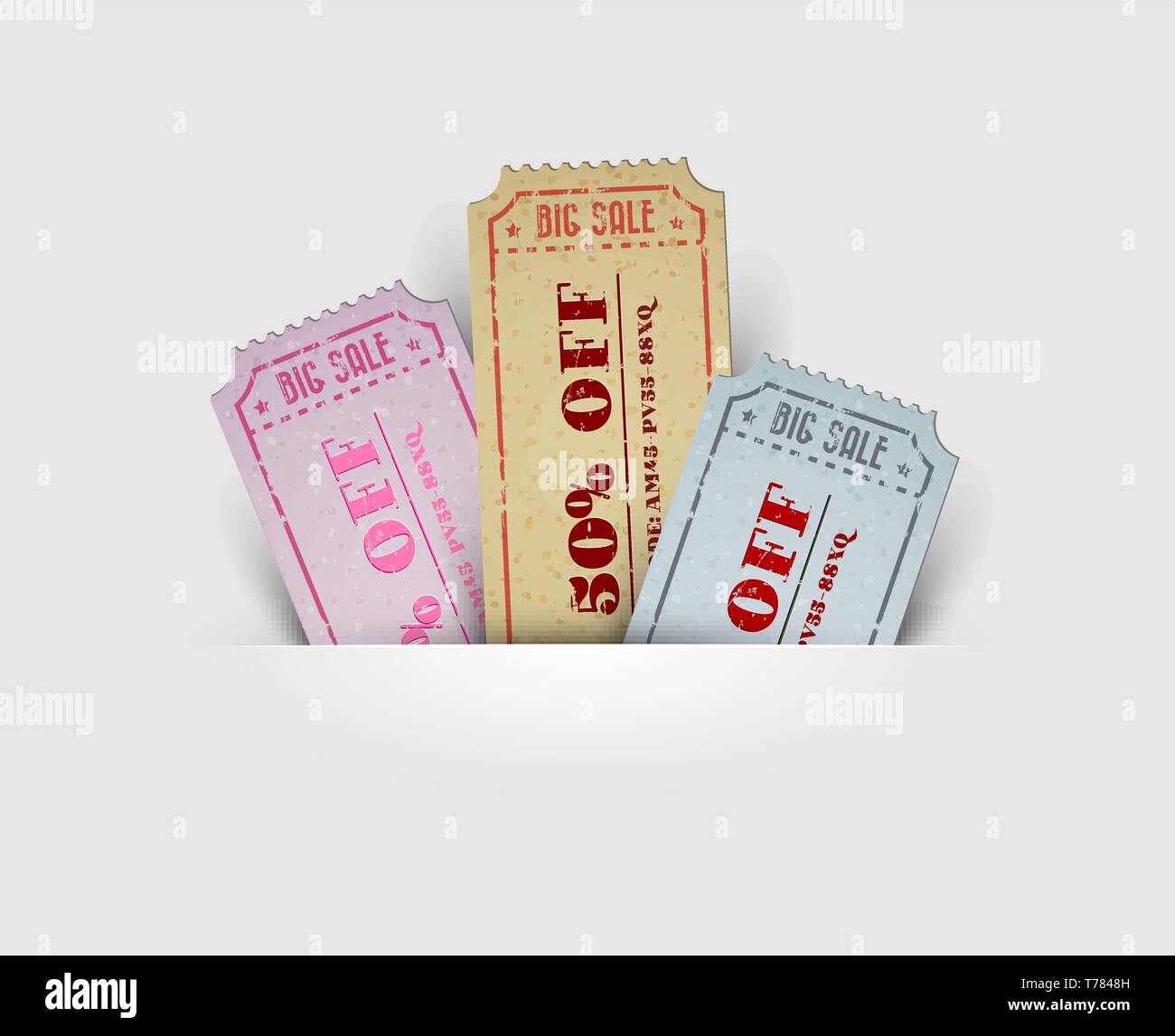 Old Vector vintage paper sale coupons with codes Stock Vector Image ...