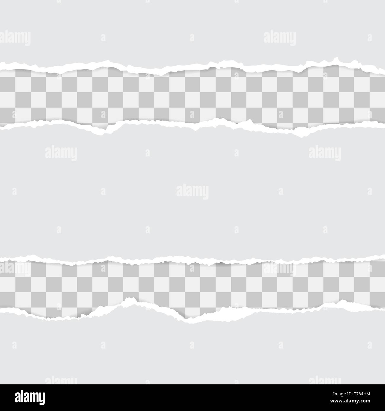 set of white torn paper. vector illustration with shadows Stock Vector