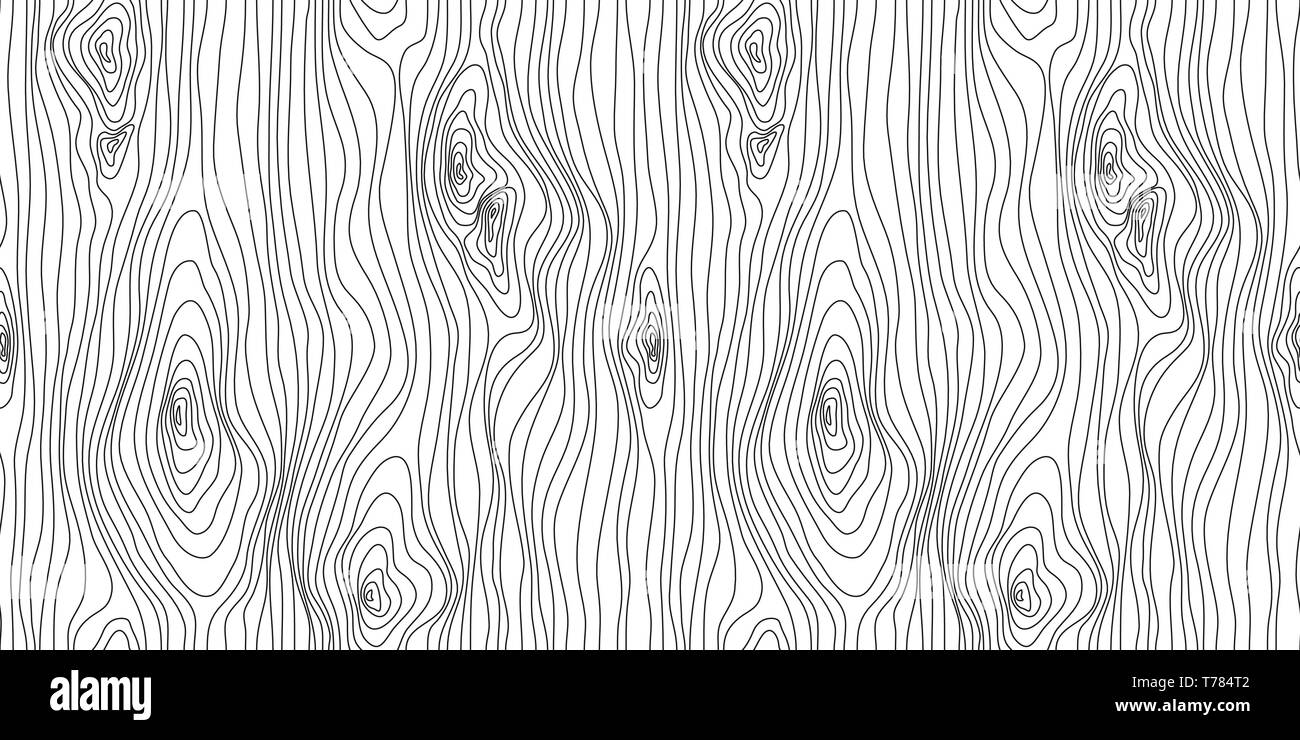 Wooden Seamless texture. Wood grain pattern. Abstract fibers structure background, vector illustration Stock Vector