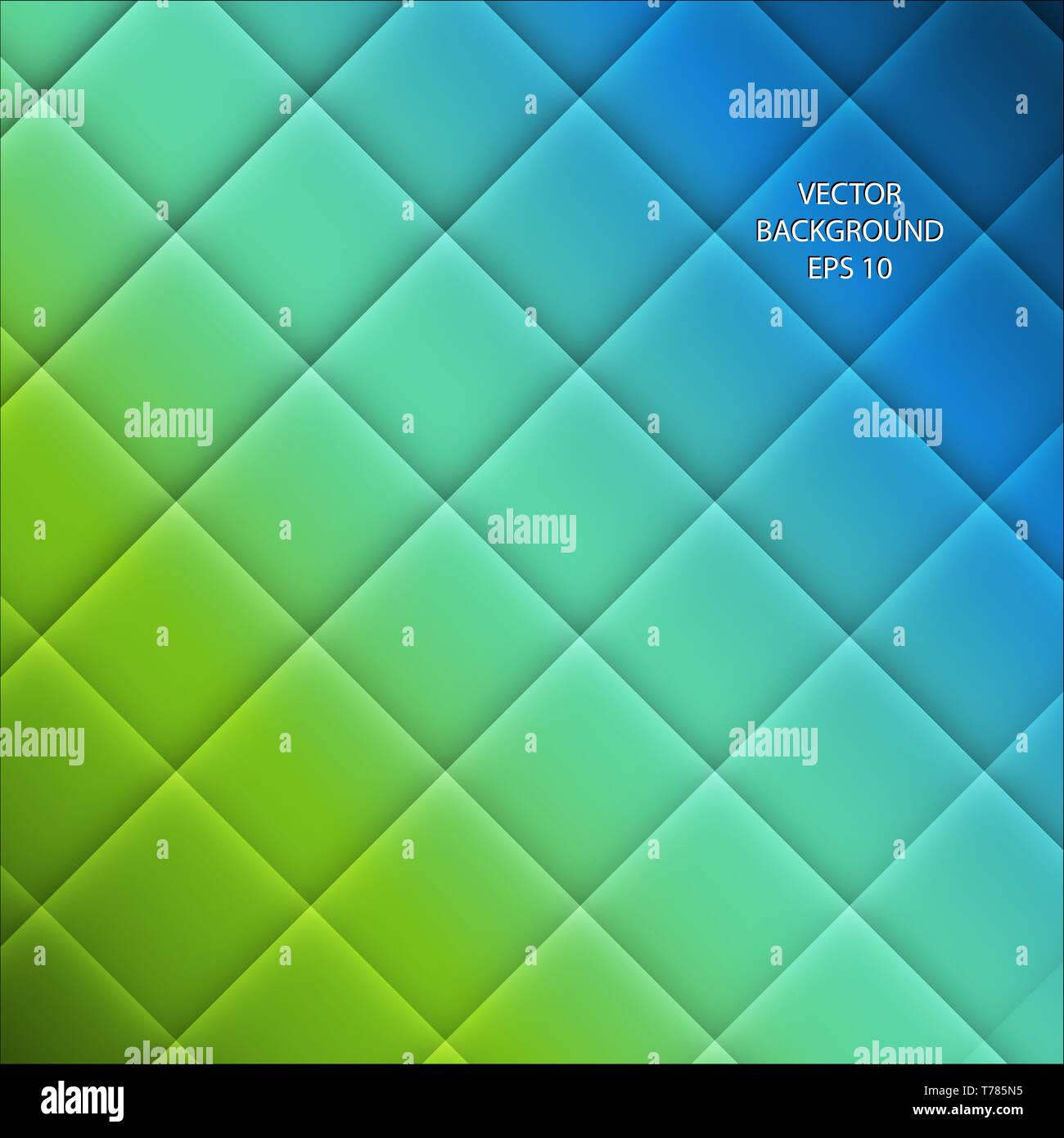 Vector Abstract squared  background - green and blue Stock Vector