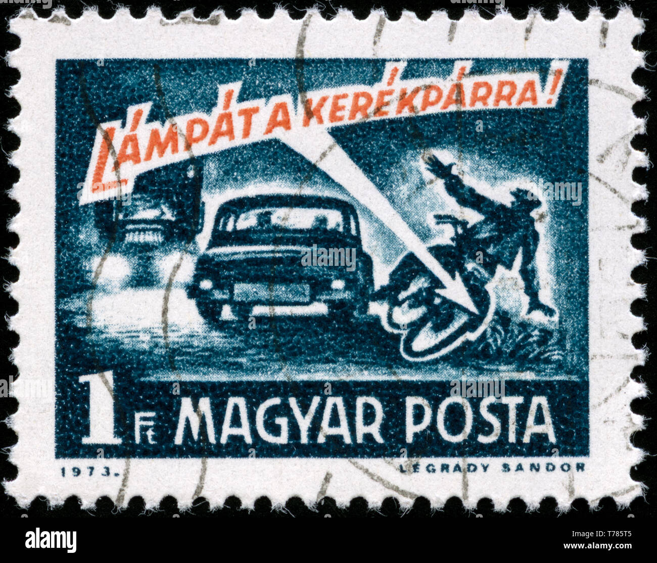 Postage stamp from Hungary in the Traffic series issued in 1973 Stock Photo