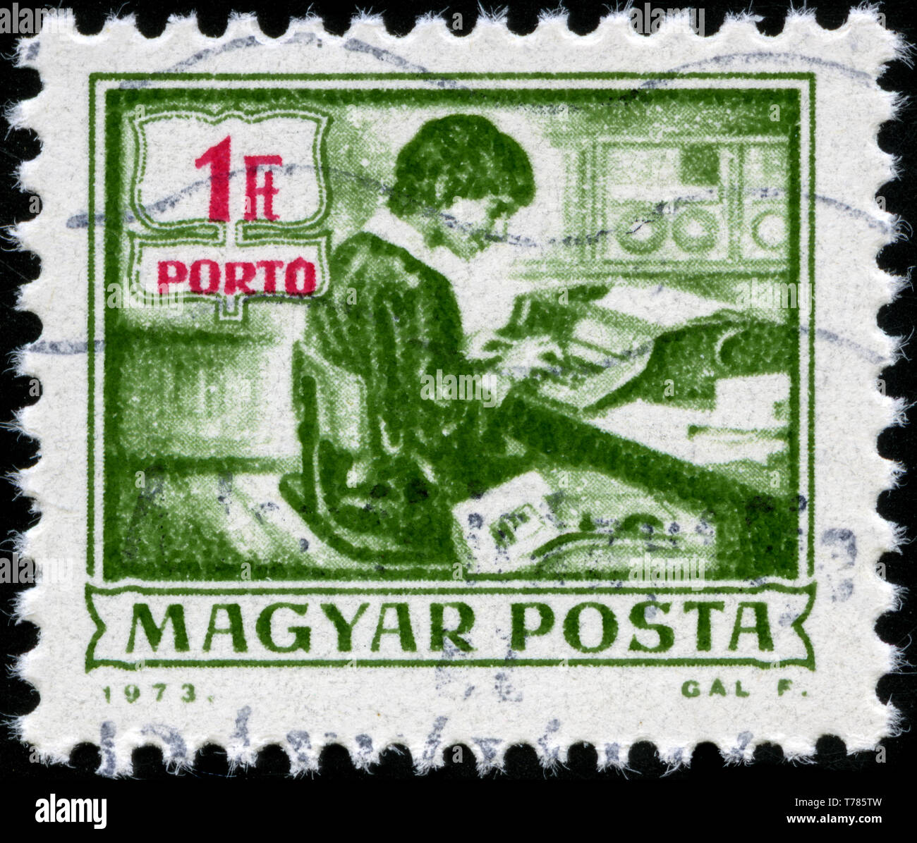 Postage stamp from Hungary in the Postage Due series issued in 1973 Stock Photo