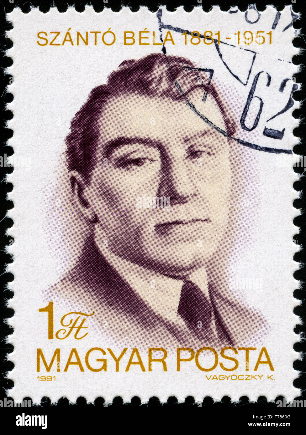 Postage stamp from Hungary in the Personalities series issued in 1981 Stock Photo
