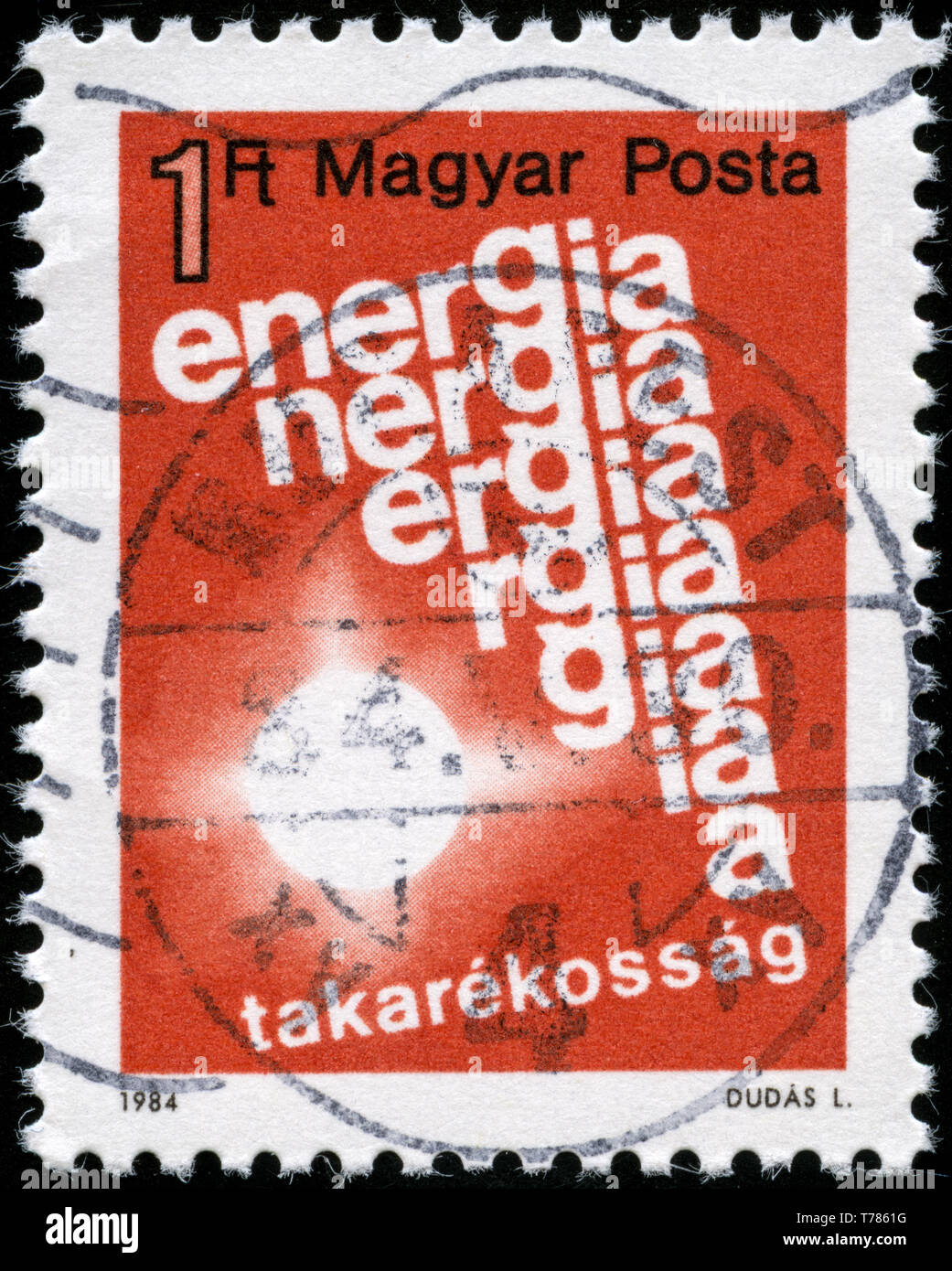 Postage stamp from Hungary in the Energy Conservation series issued in 1984 Stock Photo