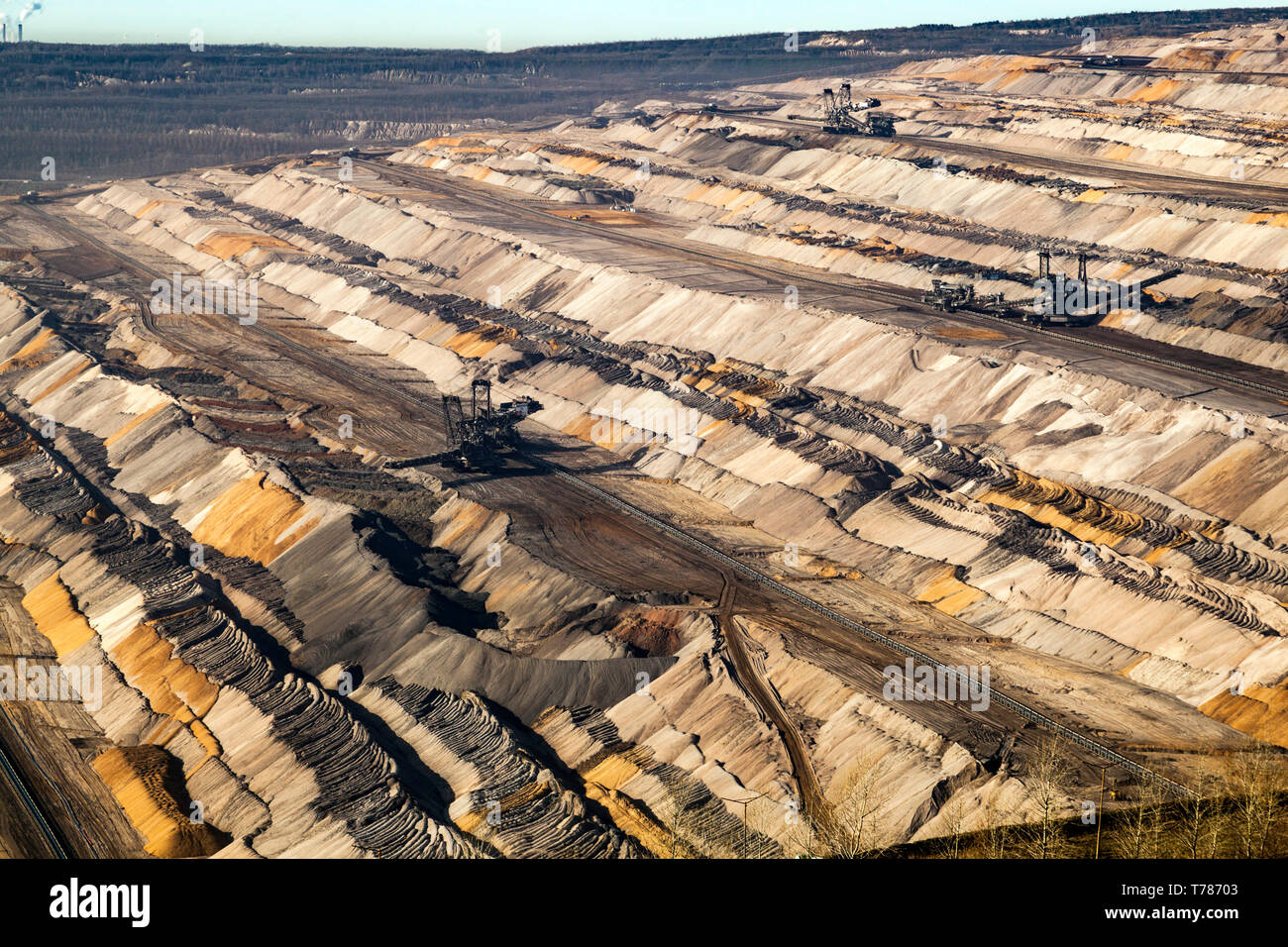 Brown coal mine Hambach in the Rheinische Revier Stock Photo