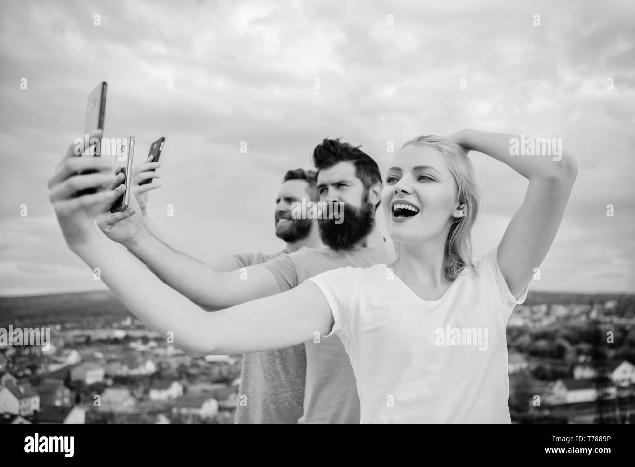 Group diverse people standing Black and White Stock Photos & Images - Alamy