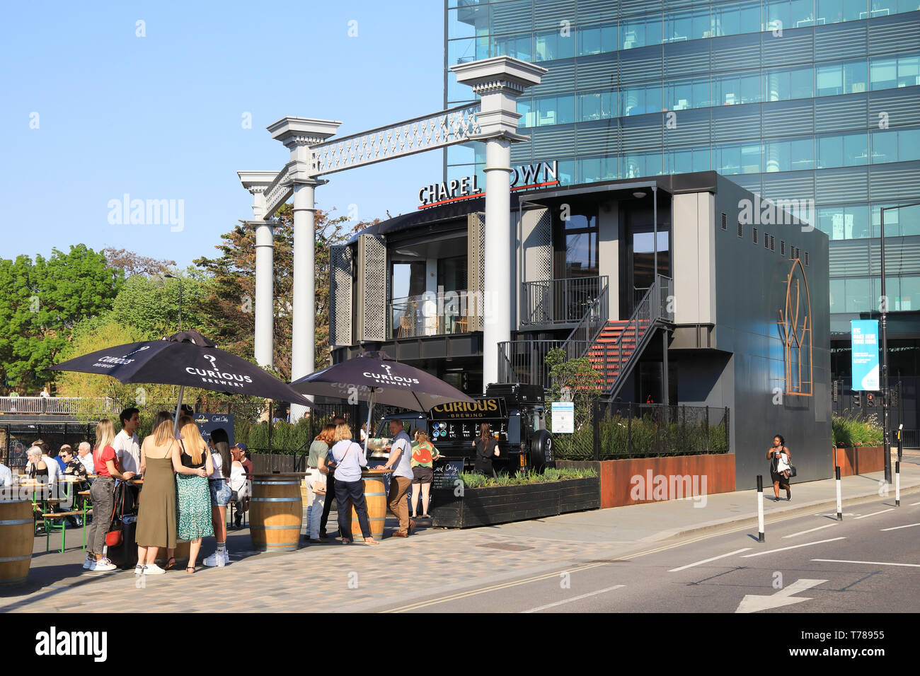 Chapel Down Gin Works and restaurant on the banks of Regent's Canal at Kings Cross, north London, UK Stock Photo