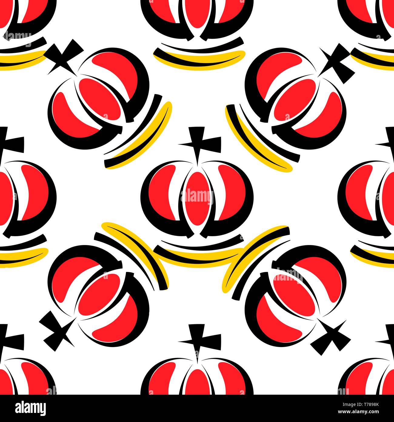 Hand drawn seamless pattern with crowns. Vector illustration Stock ...