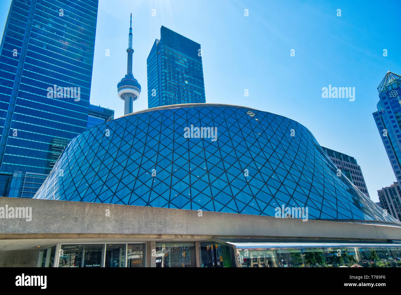 Toronto, Canada-12 October, 2018: Downtown Metro Square Plaza near and Roy Thompson Concert Hall, a home to the Toronto Symphony Orchestra and Toronto Stock Photo