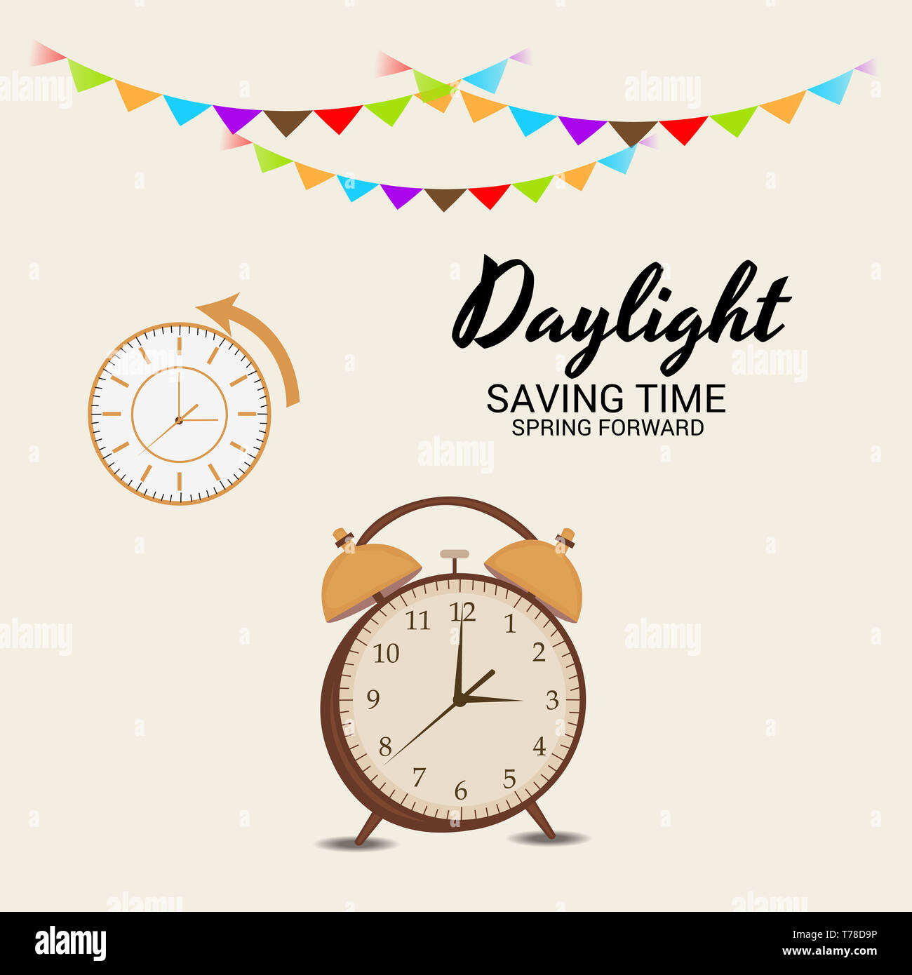 Vector illustration of a Banner for Change your clocks message for