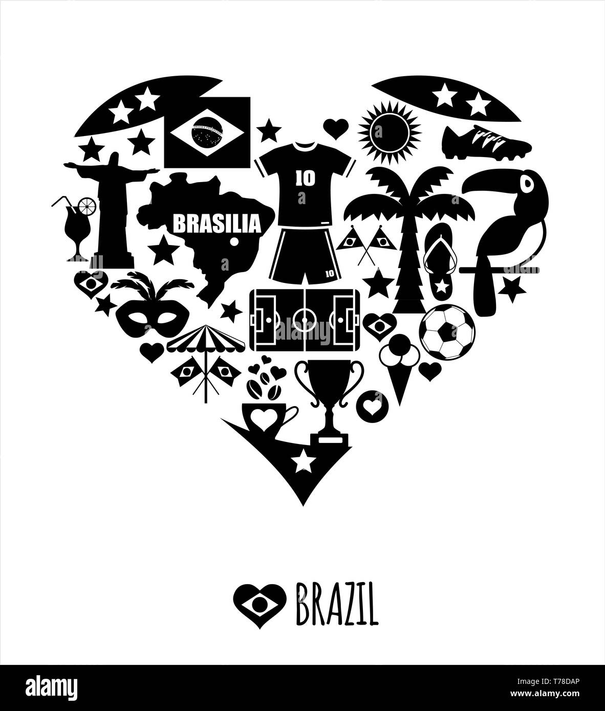 Brazil flag Black and White Stock Photos & Images Alamy