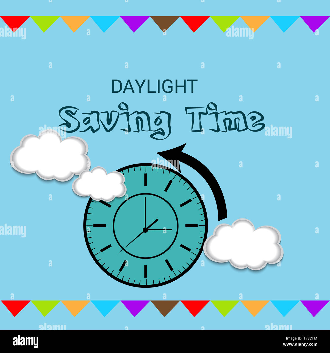 Vector illustration of a Banner for Change your clocks message for Daylight Saving Time(Spring