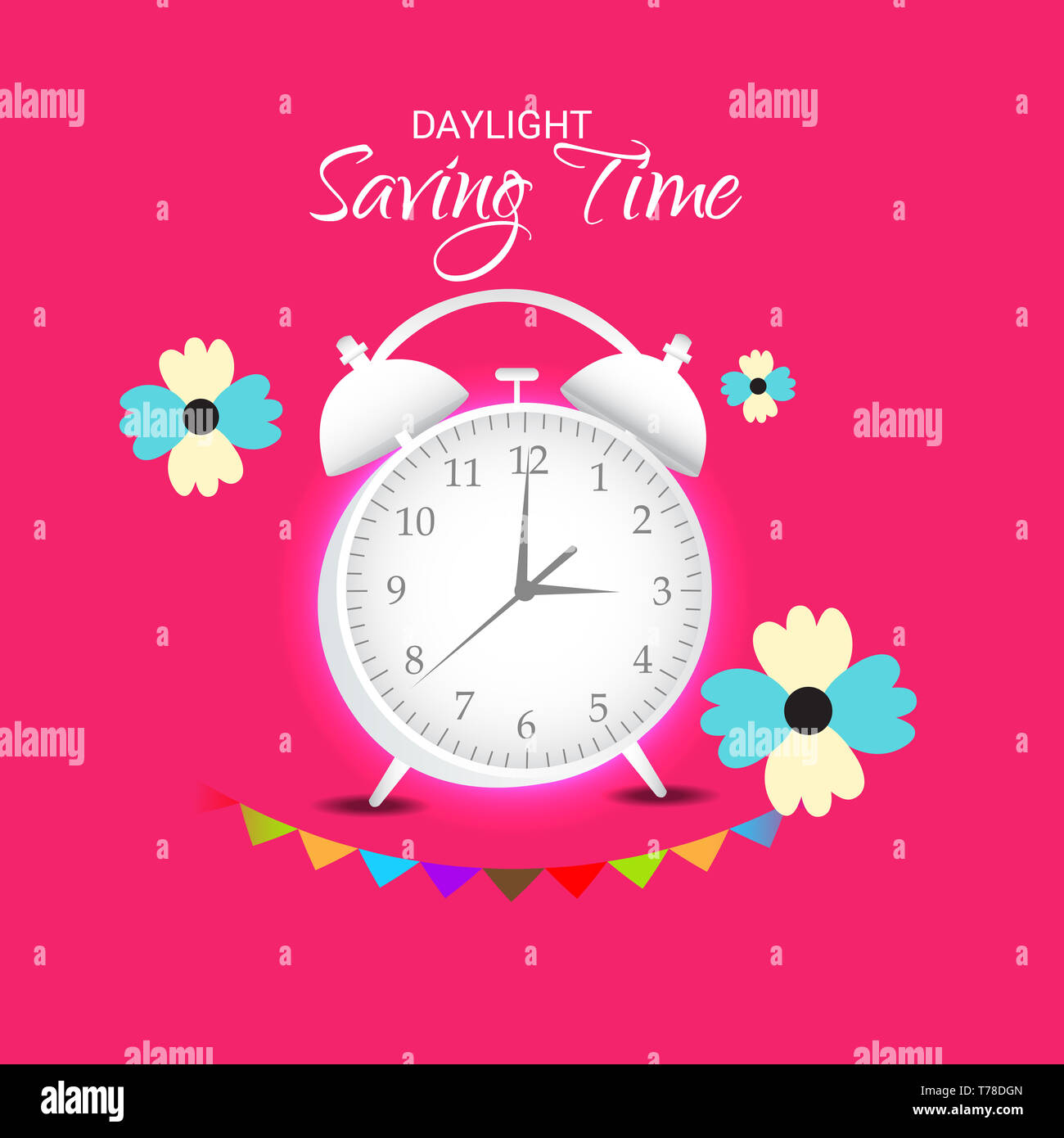 Vector illustration of a Banner for Change your clocks message for Daylight Saving Time(Spring