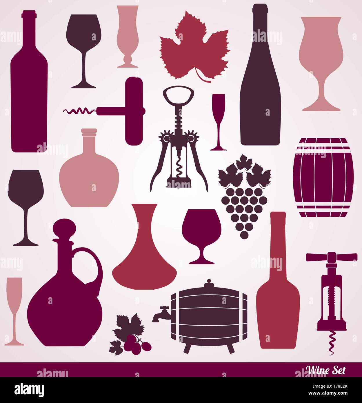 Wine icons design set. Vector stock illustration Stock Vector Image ...