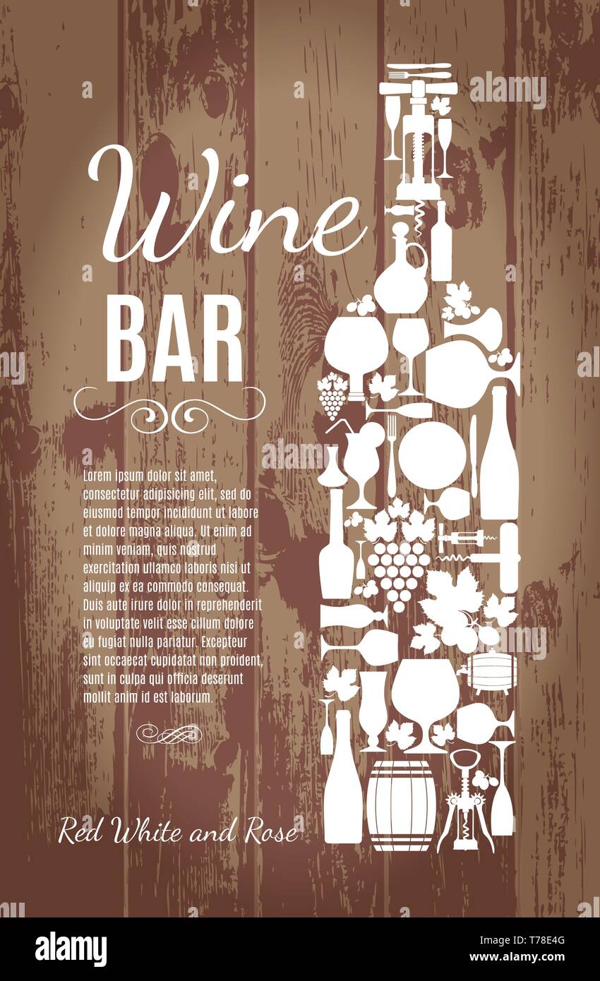 Wine menu on wood texture Stock Vector Image & Art - Alamy