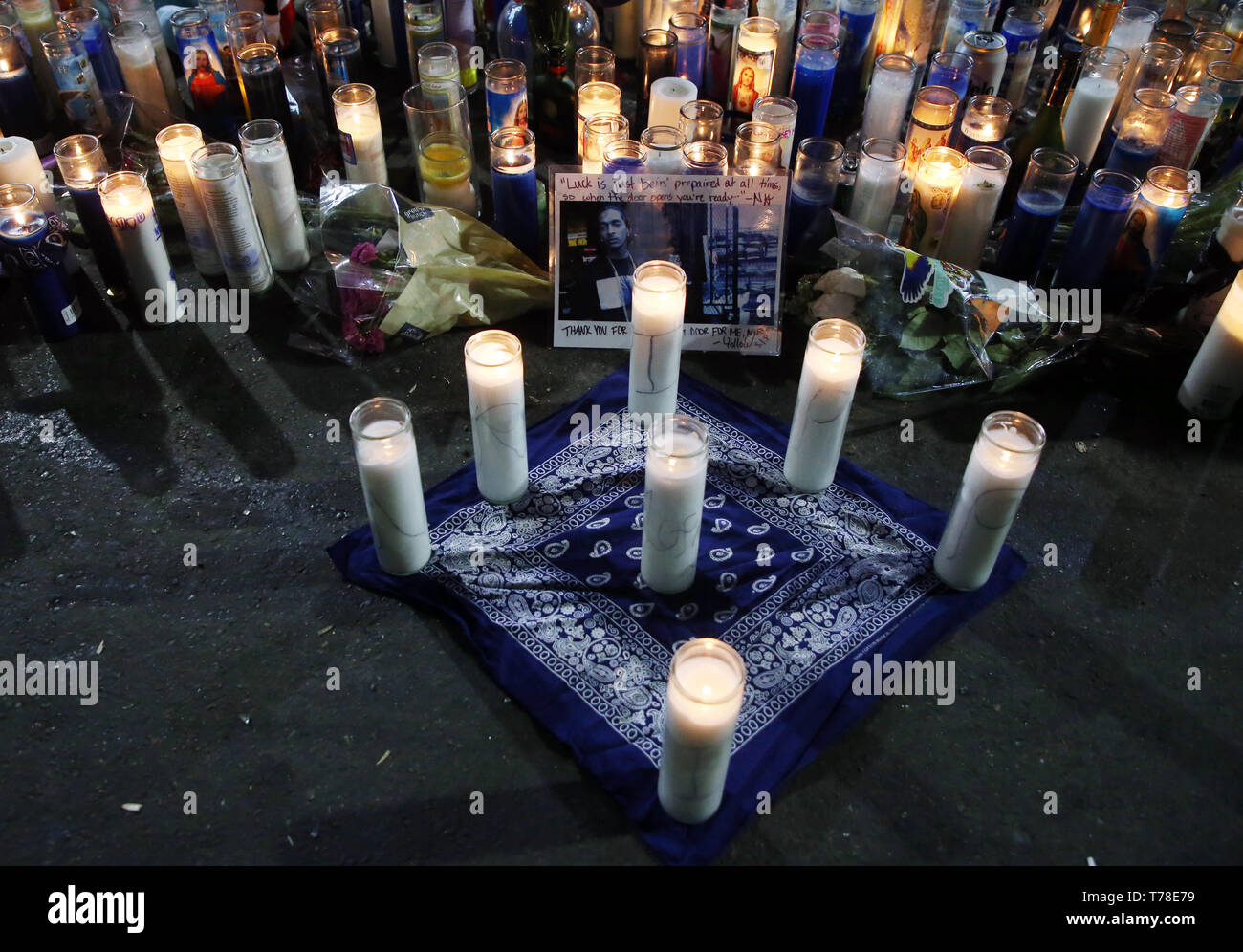 Nipsey Hussle Memorial  Featuring: Atmosphere Where: Los Angeles, California, United States When: 03 Apr 2019 Credit: FayesVision/WENN.com Stock Photo