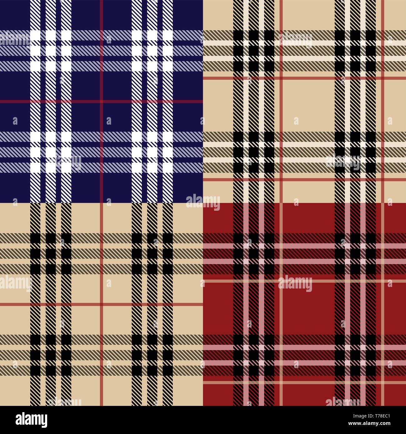 Seamless set fabric pattern Stock Vector