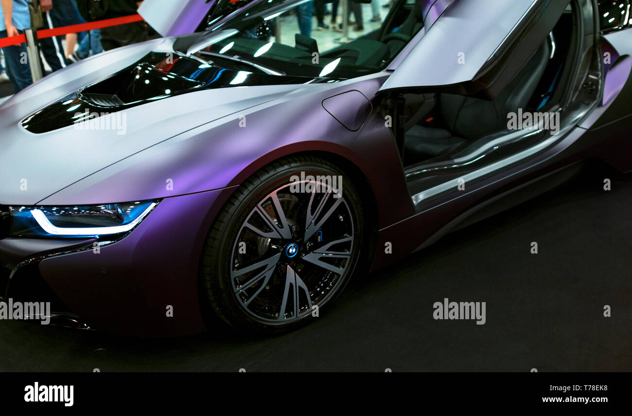 Sankt-Petersburg Russia July 21 2017: Luxury BMW i8 hybrid electric ...