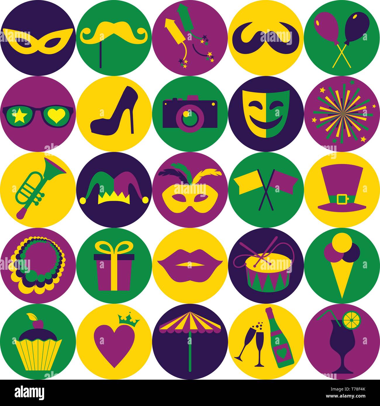 Bright vector carnival icons. Seamless pattern Stock Vector Image & Art ...