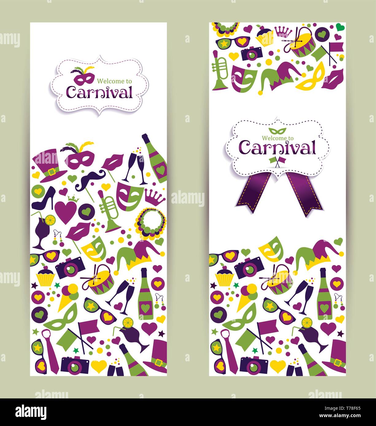 Bright vector carnival banners and sign to Carnival Stock