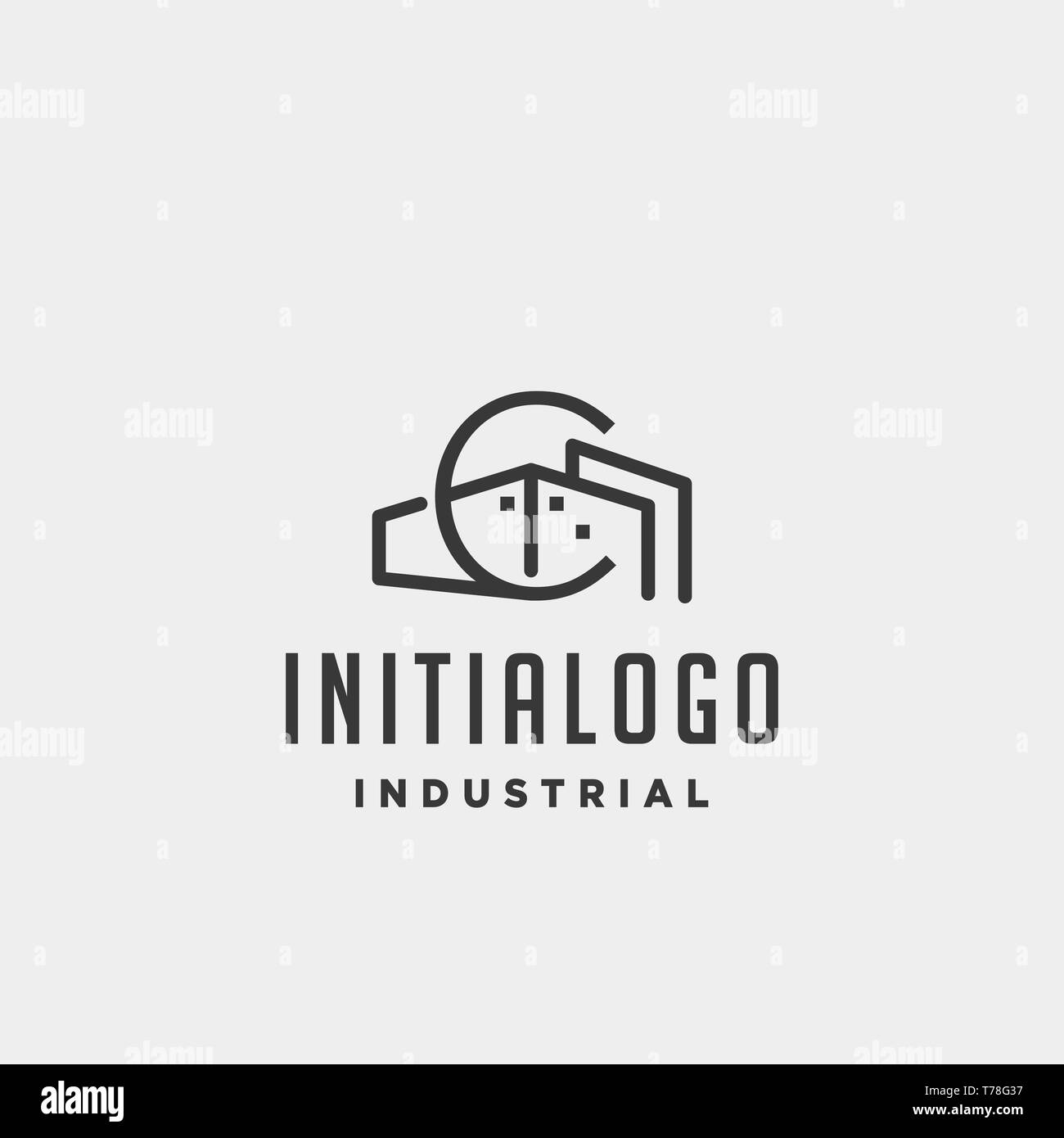 initial letter c real estate logo design for architect, house, building