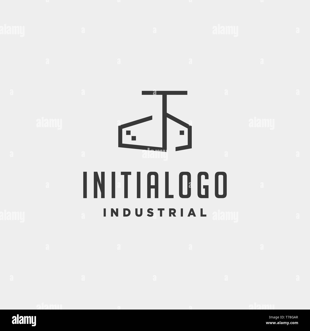 initial letter t real estate logo design for architect, house, building ...