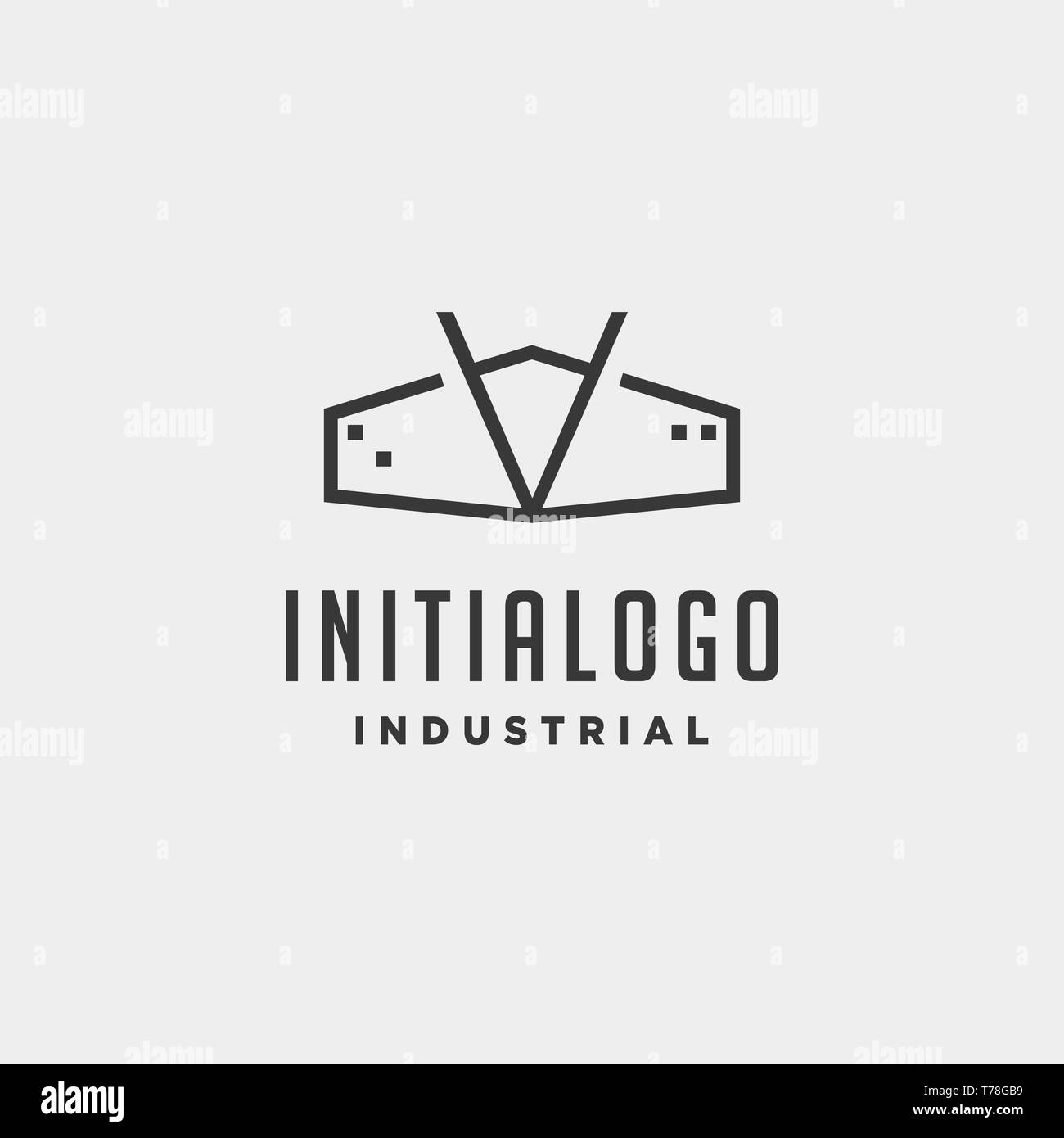 initial letter v real estate logo design for architect, house, building ...