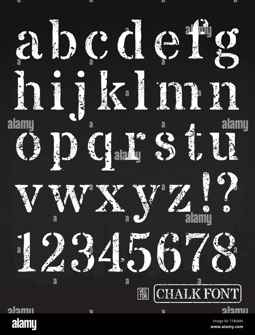 Vector illustration of chalked alphabet. Vector font Stock Vector Image ...