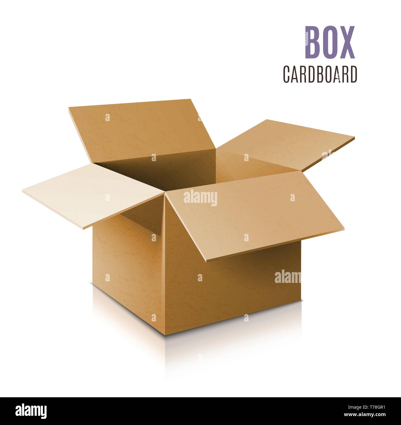 Cardboard box icon. Vector 3d model of box Stock Vector Image & Art - Alamy