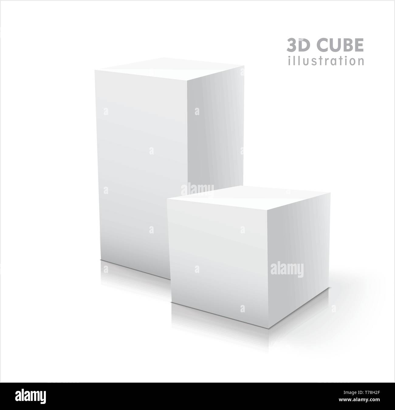 Two 3D cubes isolated on white background. Vector illustration. Stock Vector