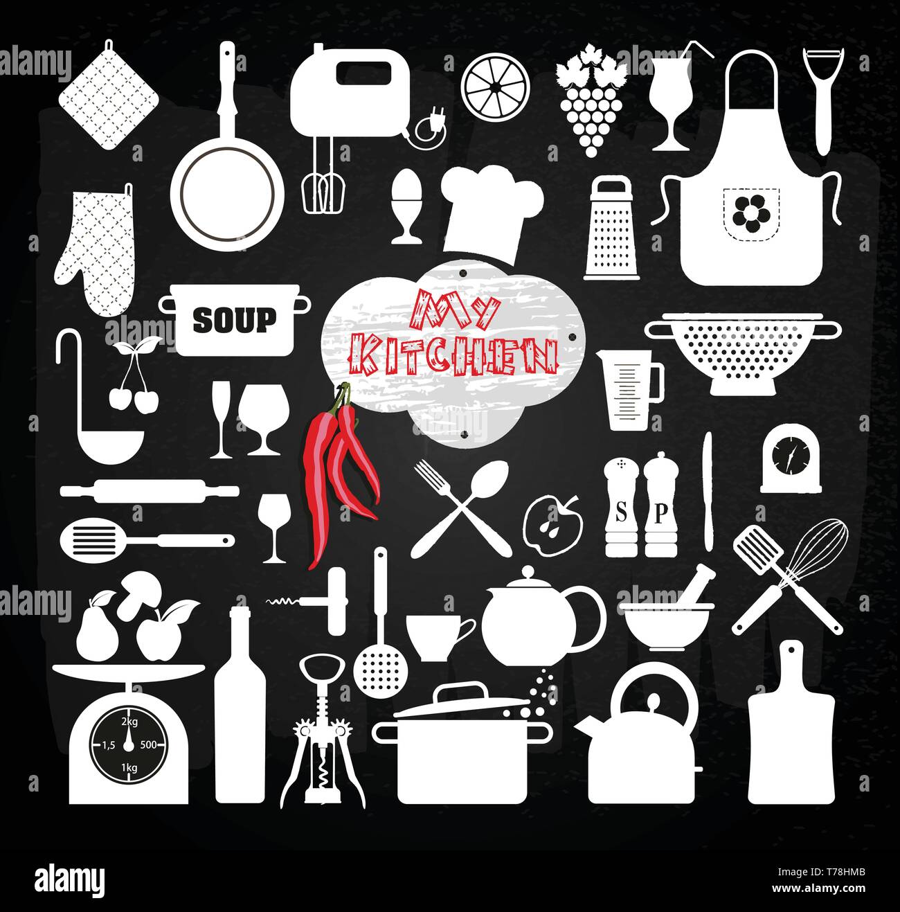 Kitchen icon set Stock Vector Image & Art - Alamy