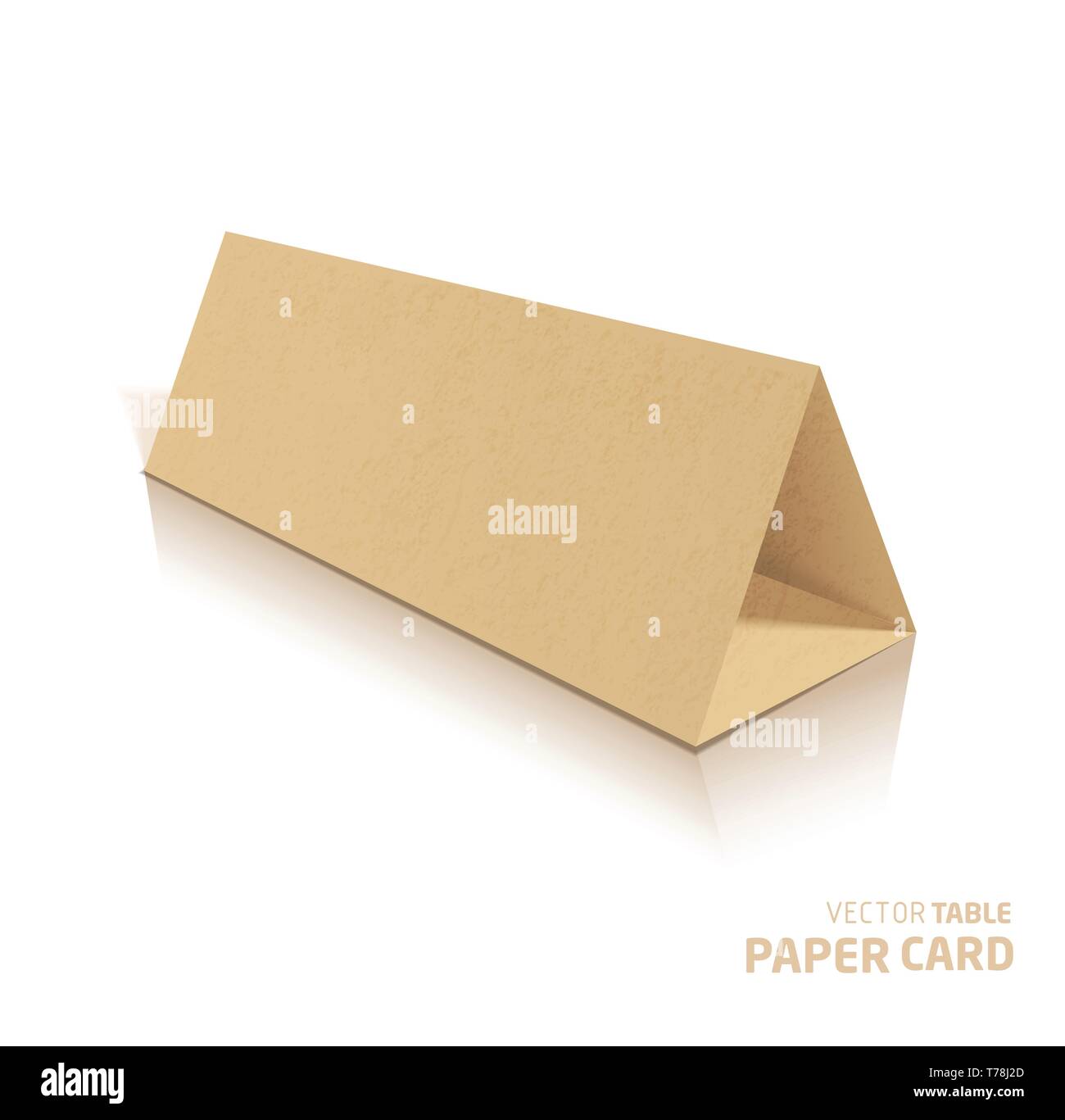 3d table papercraft card isolated on a grey background. Vector