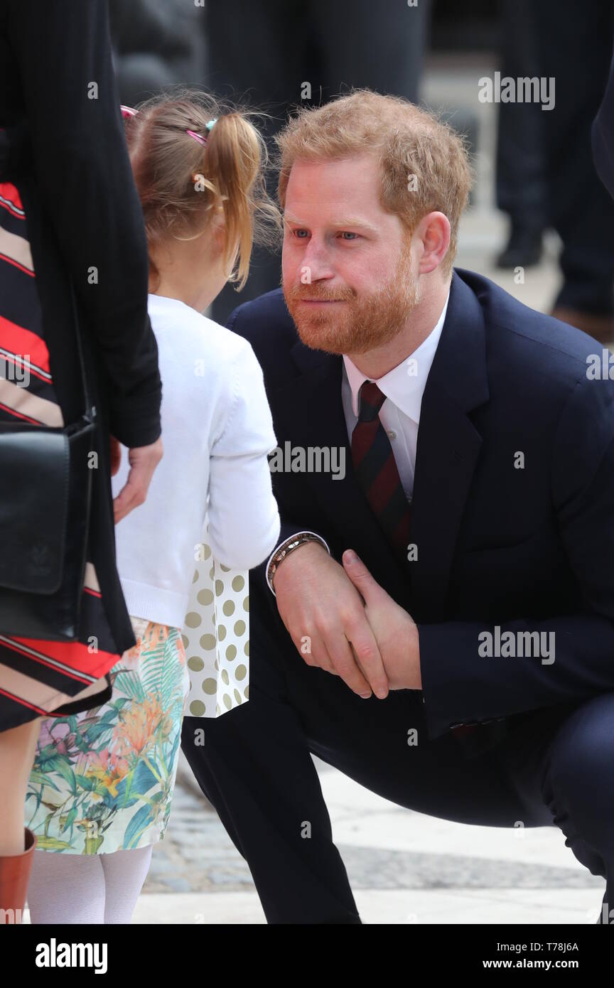 Prince Harry, Duke of Sussex attends the 12th annual Lord Mayor’s Big Curry Lunch in aid of the three National Service Charities: ABF The Soldiers’ Charity, the Royal Navy and Royal Marines Charity and the Royal Air Force Benevolent Fund  Featuring: Atmosphere Where: London, United Kingdom When: 04 Apr 2019 Credit: John Rainford/WENN Stock Photo