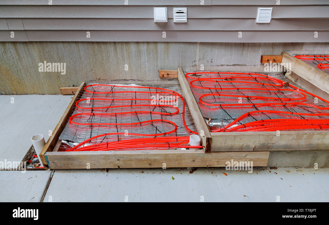 Floor Heating Pipe Of Installation On Water Floor Heating System