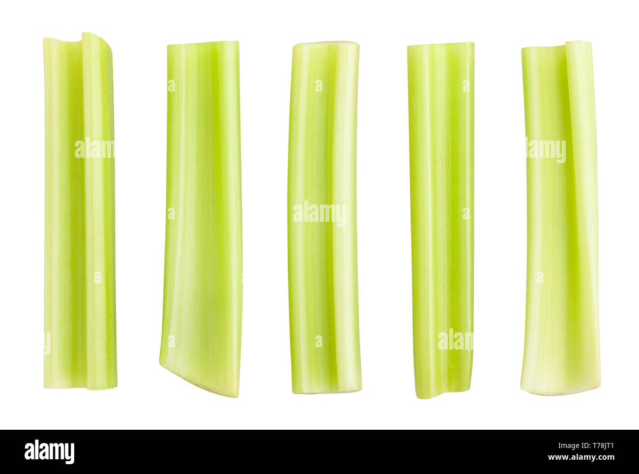 celery sticks path isolated Stock Photo