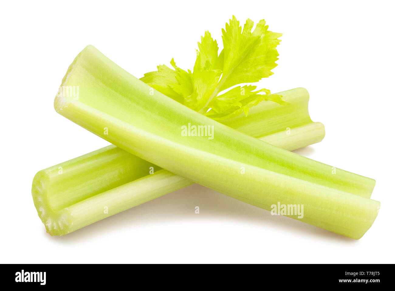 celery sticks path isolated Stock Photo