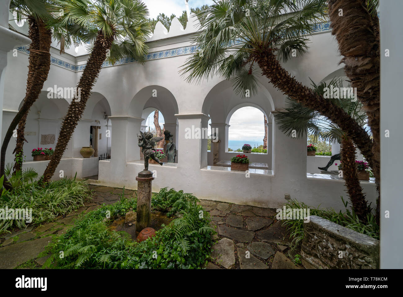 Villa Axel Munthe, Capri, the beautifil gardens patrimony of the Grandi Giardini Italiani Stock Photo