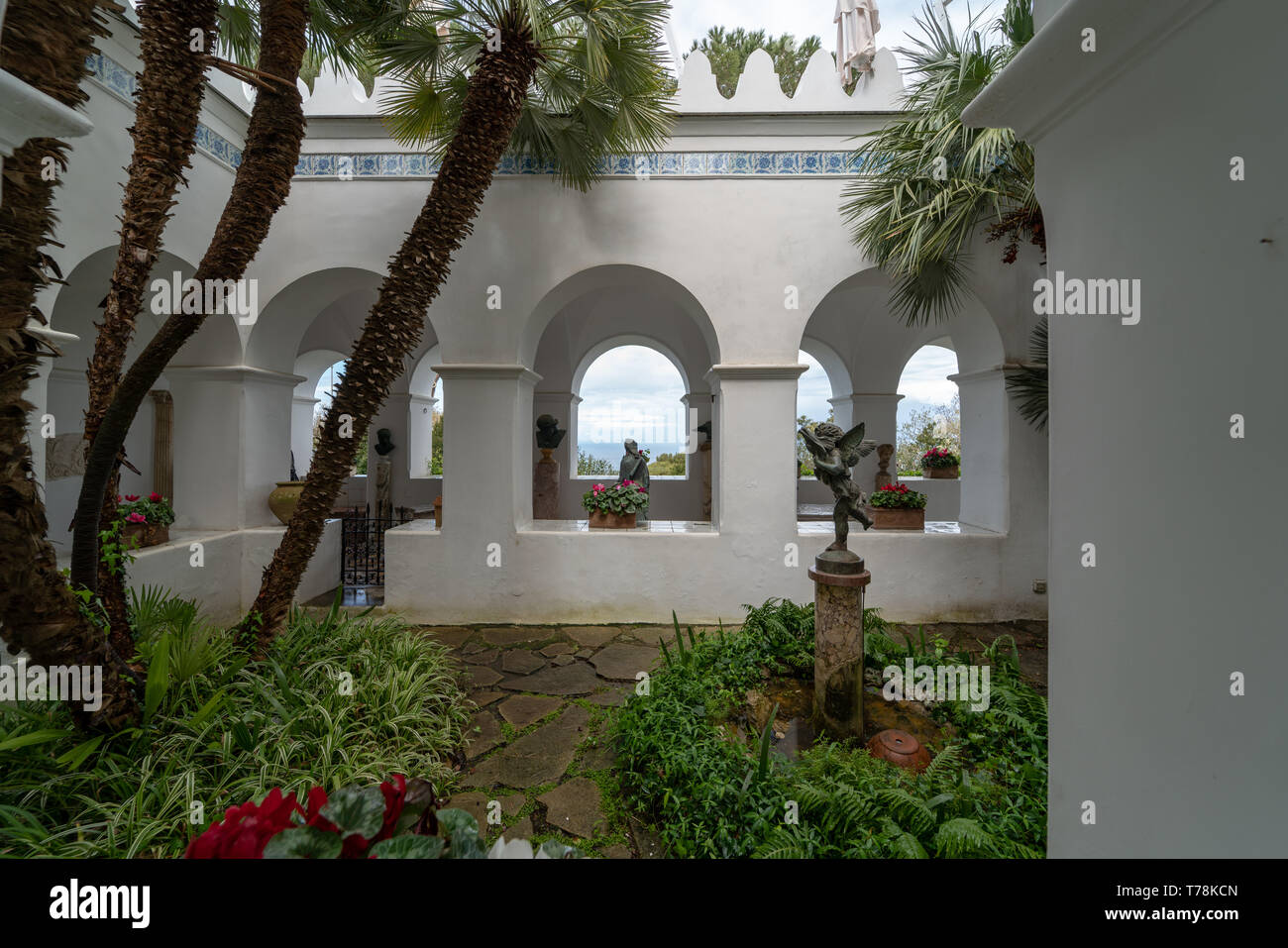 Villa Axel Munthe, Capri, the beautifil gardens patrimony of the Grandi Giardini Italiani Stock Photo