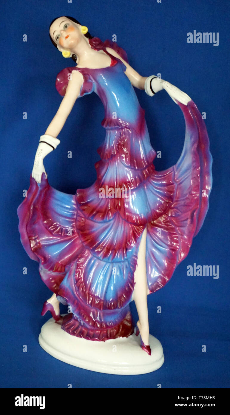Porcelain Spanish Art Deco Dancer Figure Stock Photo Alamy