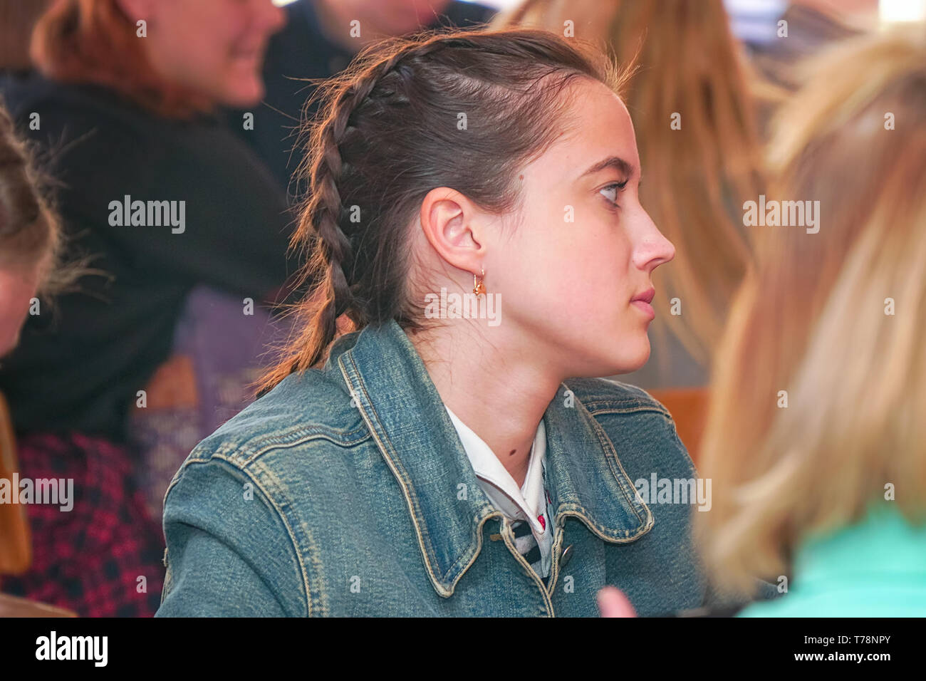 Portrait of a girl student in the classroom Stock Photo - Alamy