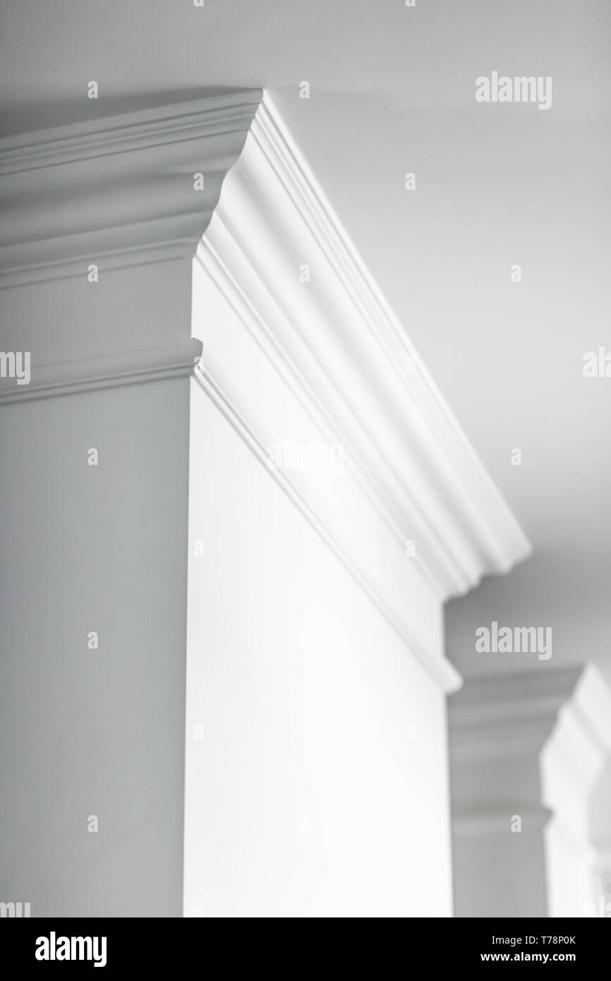 House renovation, home decoration and real estate concept - Molding on ...