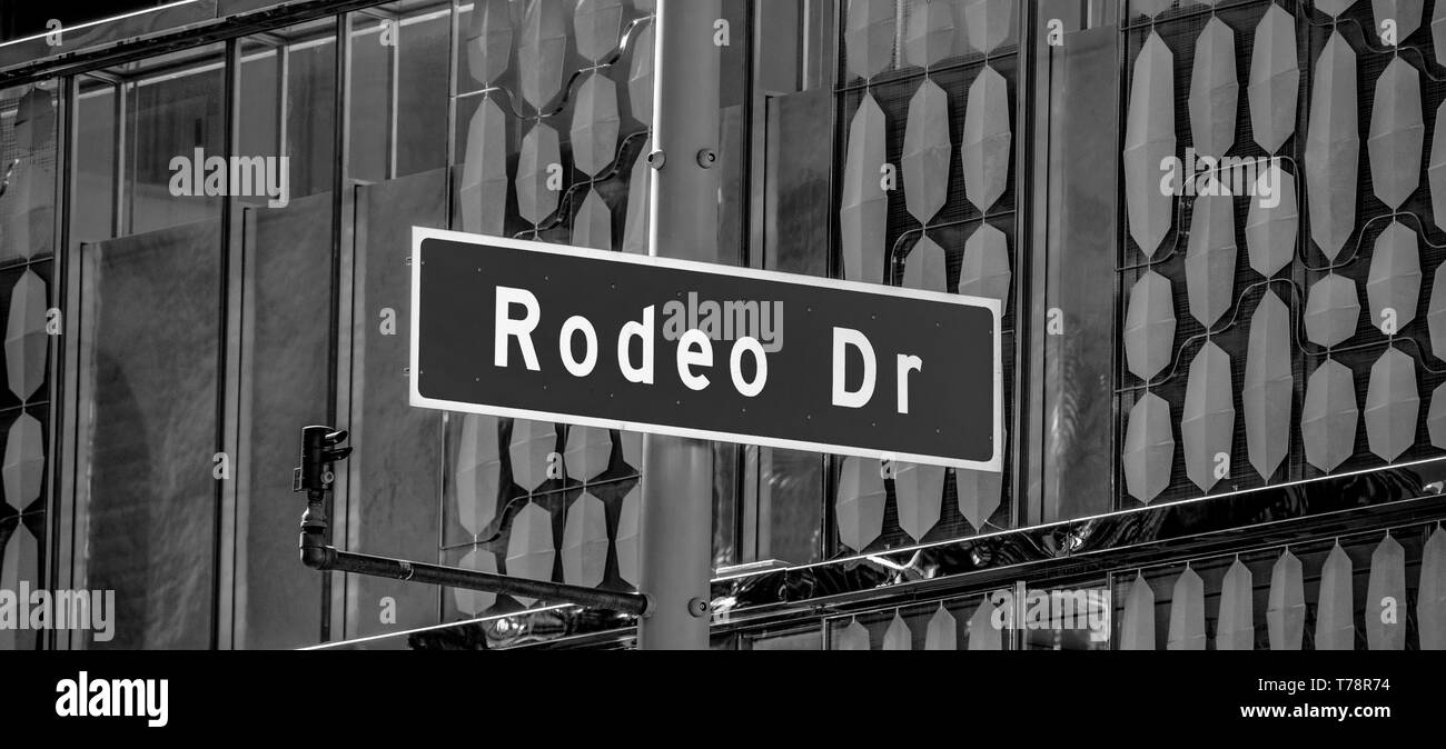 Rodeo Drive Street sign in Beverly Hills Stock Photo