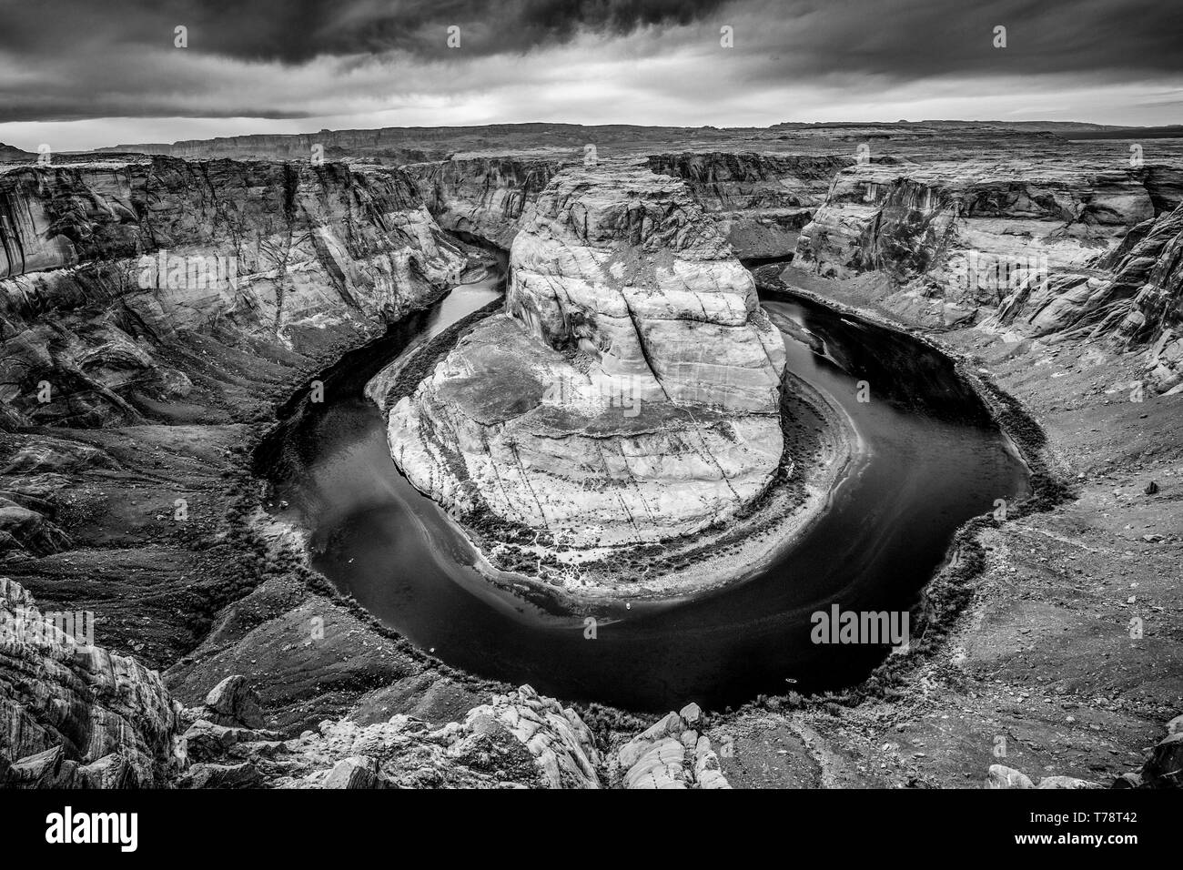 Horseshoe bend canyon Black and White Stock Photos & Images Alamy