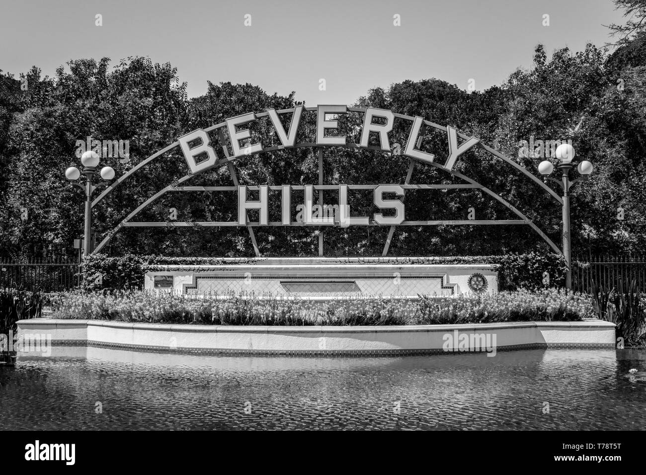 Beverly Hills Gardens Park in the city of Los Angeles Stock Photo