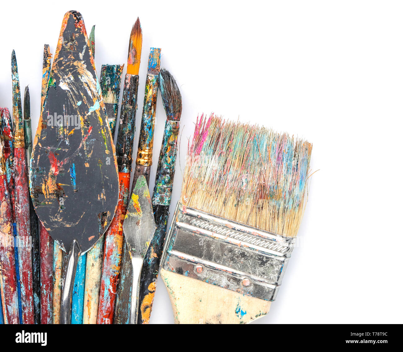 Painter's tools on white background Stock Photo - Alamy