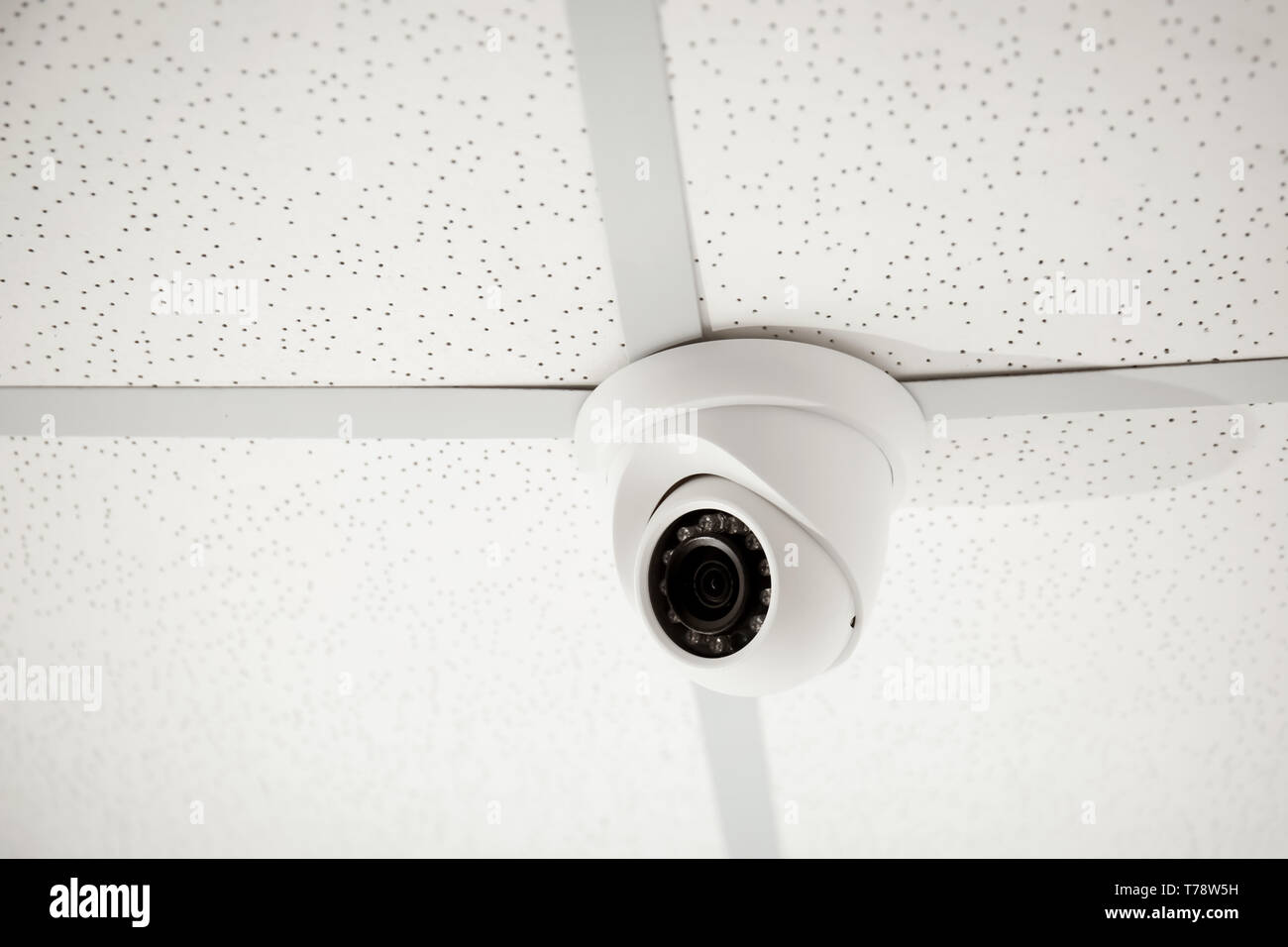 Modern Cctv Security Camera Installed Indoors Stock Photo