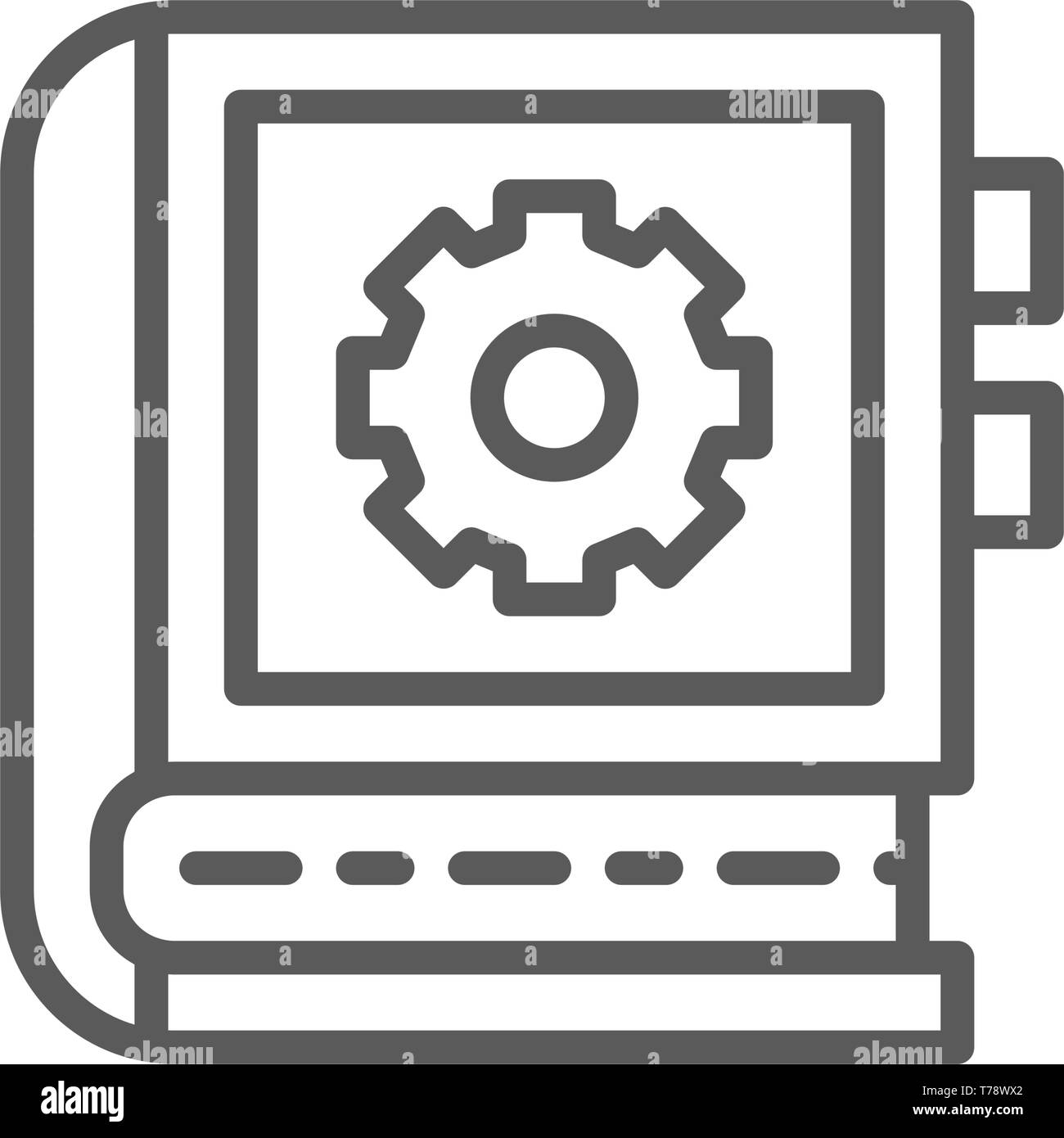 Engineering instruction book line icon. Stock Vector