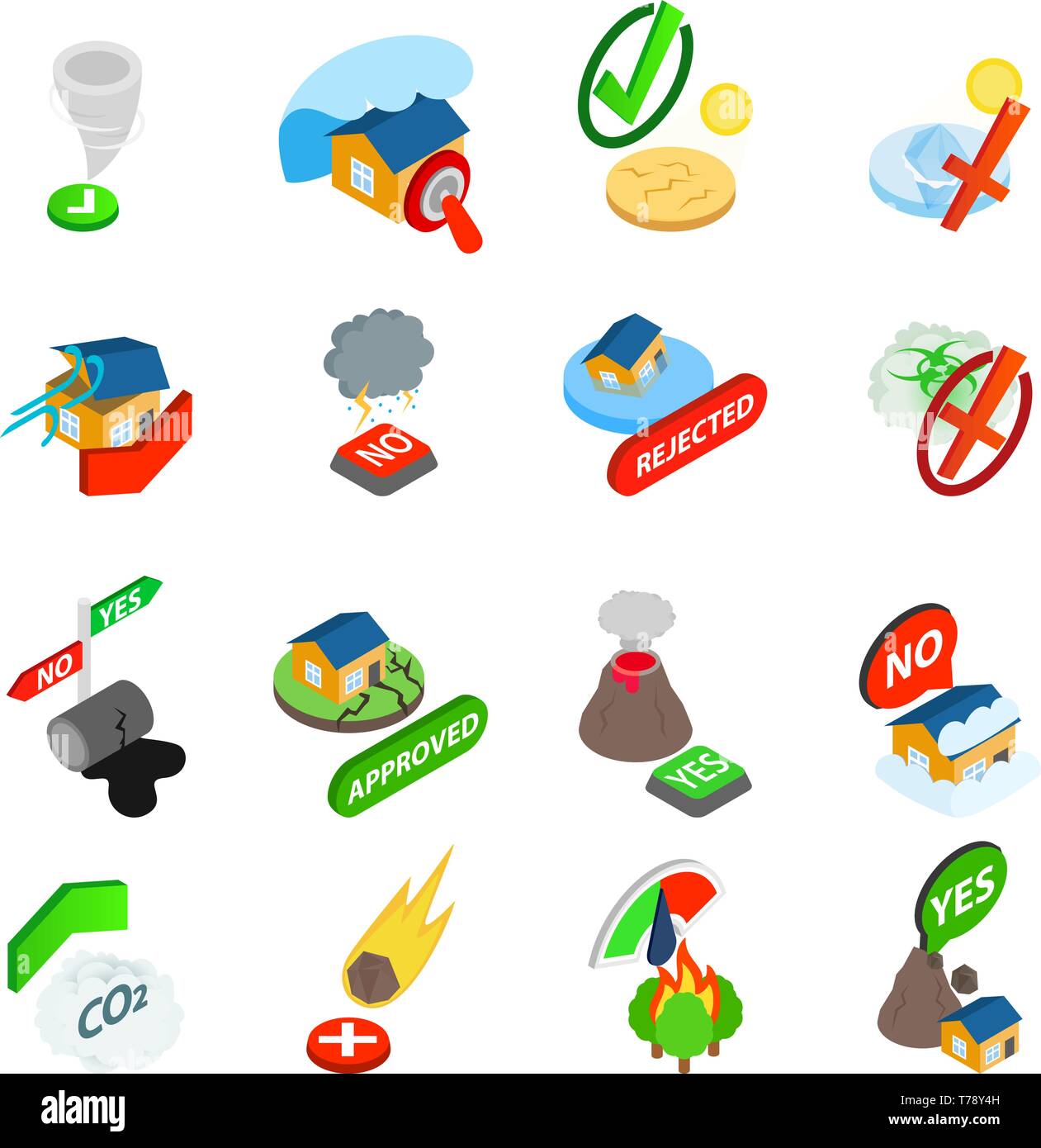 Index icons set, isometric style Stock Vector