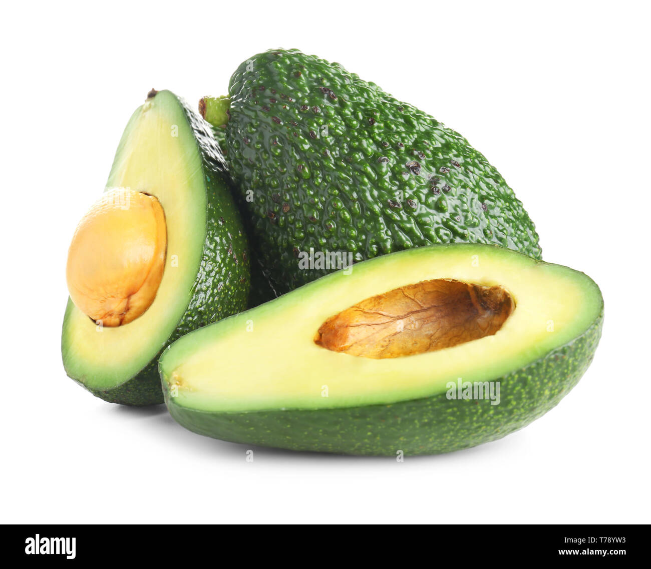 Avocado Ripe Ripe avocados on white background Stock Photo - Alamy